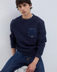 UW4- CREW Felpa Pocket Girocollo Navy/Denim Man