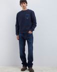 UW4- CREW Felpa Pocket Girocollo Navy/Denim Man