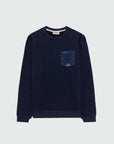 UW4- CREW Felpa Pocket Girocollo Navy/Denim Man