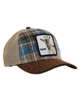 W4-1484 TRUCKER Plaid Goat TAN
