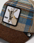 W4-1484 TRUCKER Plaid Goat TAN