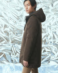 W4-4015 FROST Giaccone Softshell Lungo Cappuccio Moro Man