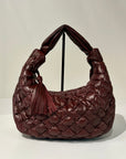 W6-EBAG52 Borsa Hobo Intreccio Nappa Bordeaux