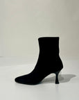W5-78042 Polacchino Tessuto Effetto Camoscio Nero