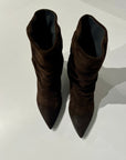 W6-1102 Stivale Arricciato Velour Testa di Moro