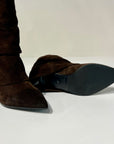 W6-1102 Stivale Arricciato Velour Testa di Moro