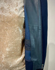 DS5-KEIRA Bomber Full Zip Knit/Leathers DK.Blu Woman