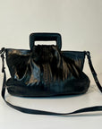 W5-9602 Handbag Pelle Crinkle Nera 047
