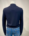 DS5-KEIRA Bomber Full Zip Knit/Leathers DK.Blu Woman