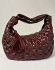 W6-EBAG52 Borsa Hobo Intreccio Nappa Bordeaux