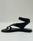 S6-8551 Sandalo con Cinturino a Caviglia Dettaglio Gold Black