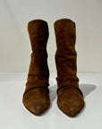 W6-071 Stivaletto Arricciato Camoscio Birra