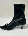 W6-3351 Tronchetto in Tessuto Stretch e Vernice Nero