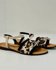 S6-1920 Sandalo Stampa Mucca Latte/Moro
