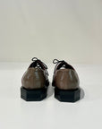 W6-G19-B Scarpa Lacci Vernice Taupe/Bordeaux