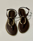 S6-8521 Sandalo Infradito Dettaglio Gold Chocolate