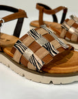 S6-1932 Sandalo Zeppa Cuoio Zebra