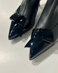 W6-3351 Tronchetto in Tessuto Stretch e Vernice Nero
