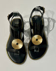 S6-8551 Sandalo con Cinturino a Caviglia Dettaglio Gold Black