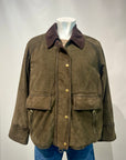 DW5-GLAMIS Giubbotto Burned Suede Verde Alga Woman