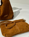 W6-3031 ELLISSE CROCO Suede Cognac