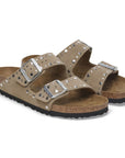 1029390 Arizona Plantare Soft Suede Rivet Taupe Woman