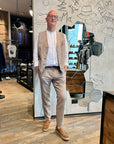 S4-Q66TNC Camicia Slim Coreana Lino Bianco