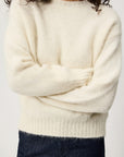 DS6-CREW Maglia Neck Alpaca Blend Ecrù Woman