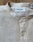S4-Q66TNC Camicia Slim Coreana Lino Ecrù