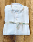 S4-Q66TNC Camicia Slim Coreana Lino Bianco