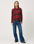 DS6-ELLY Camicia Check Brown-Red Woman