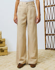 DS6-MARTA Pantalone in Tencel Beige Woman