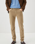 US3-517 Pantalone 5Tasche Plein Drill Crow Beige Man
