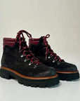 W5-9976 Pedula Suede Carbone/Bordeaux