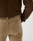 US3-517 Pantalone 5Tasche Plein Drill Crow Beige Man