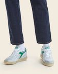 US3-MI Basket Low Used Bianco-Verde Man