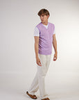 S3-0576 Gilet V con T-Shirt Lilla Man