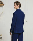 SU3-3895 Giacca Doppiopetto Piquet Washed Indaco Man