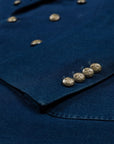 SU3-3895 Giacca Doppiopetto Piquet Washed Indaco Man