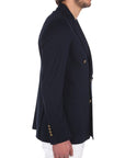 SU2-3364 Giacca Doppiopetto Piquet Mercerizzato Blue Man