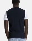 S3-0576 Gilet V con T-Shirt Blue Man