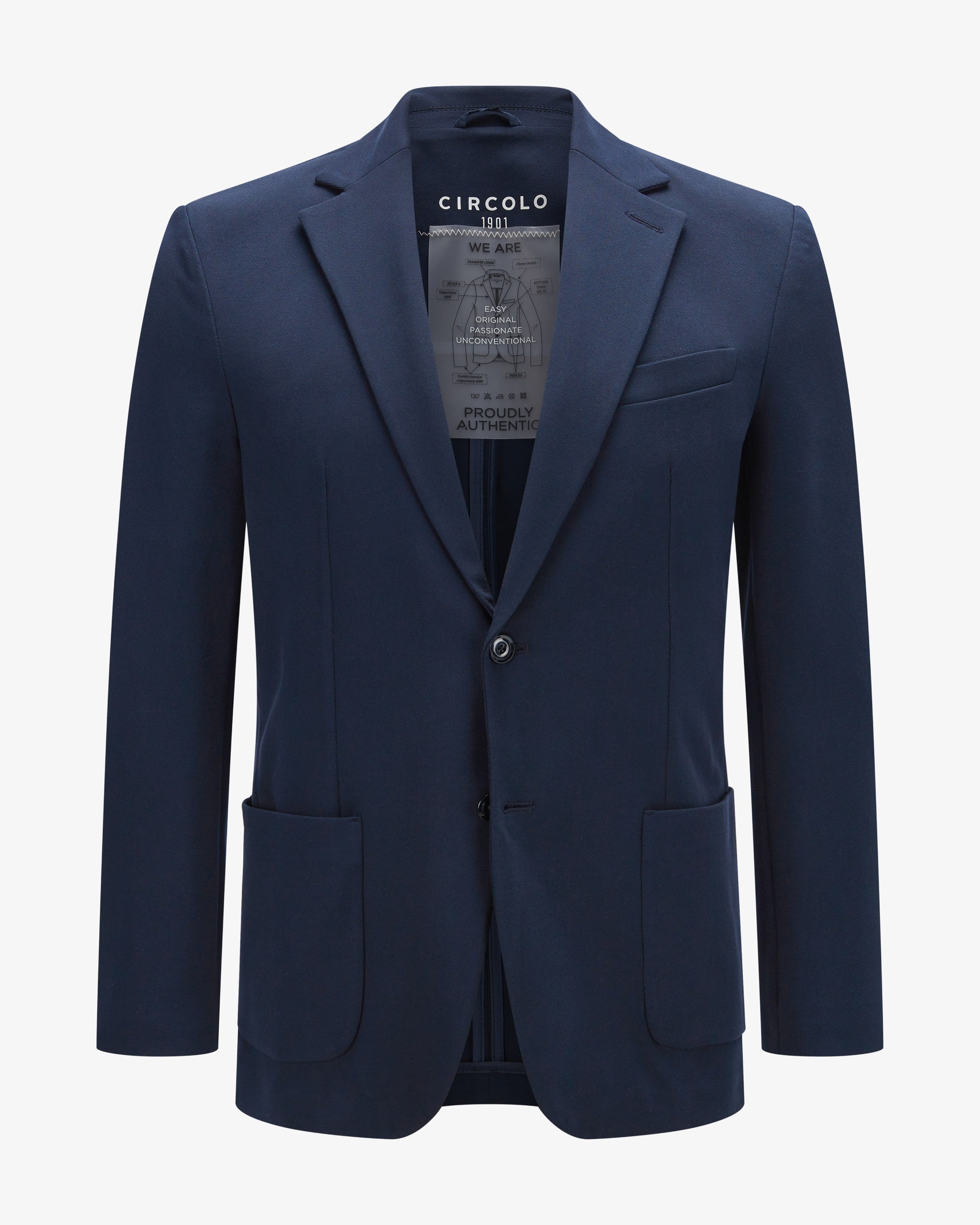 SU4-4249 Giacca Monopetto Piquet Navy Blue Man