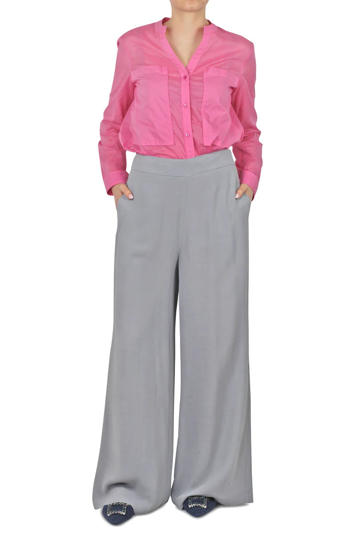 S5-25064 Pantalone Palazzo Carta Zucchero