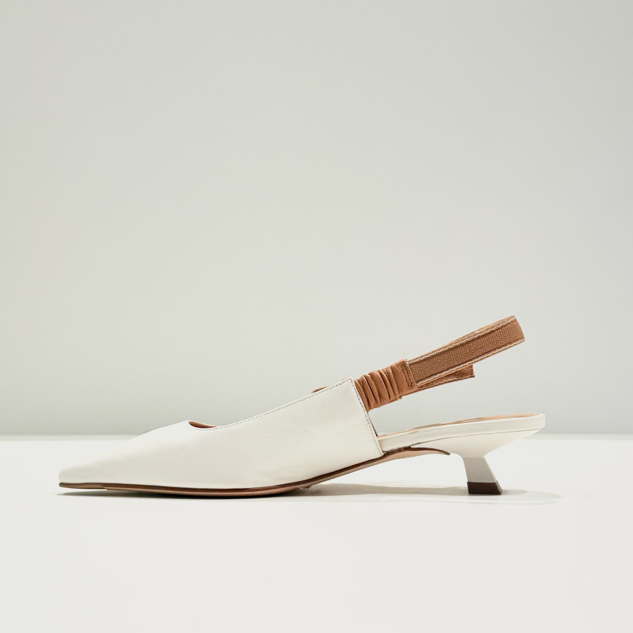 S5-2556 Chanel con Fiocco Laterale Bianco Cuoio