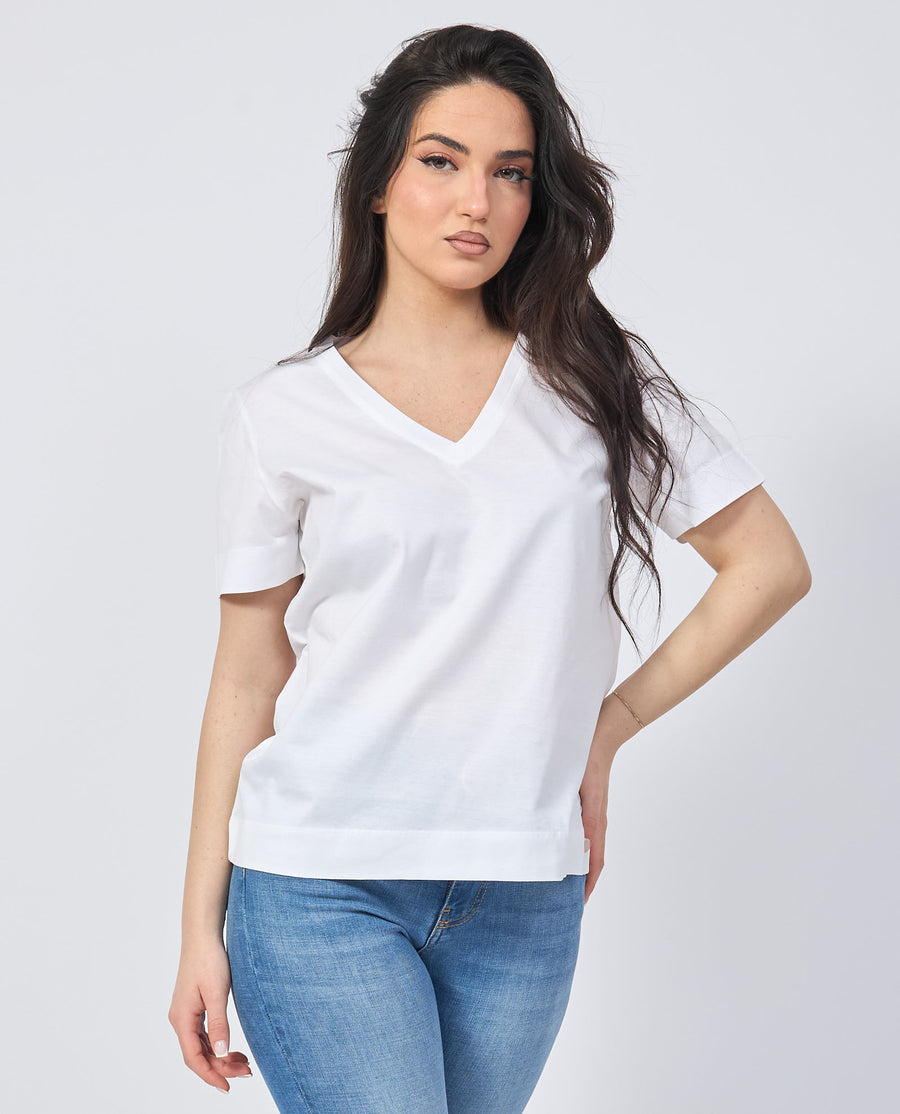 S5-64011  T-shirt scollo V Bianca
