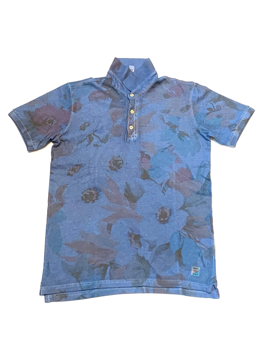 S4-PRESS Polo Stampa All Over Print57 Denim Man