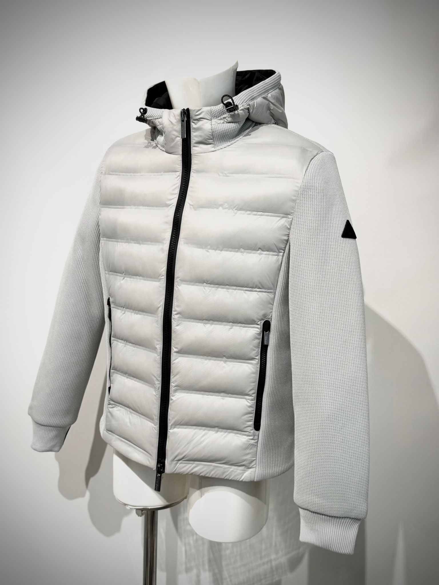 W5-0041 MESH Piumino Ibrido Cappuccio Mastice Man