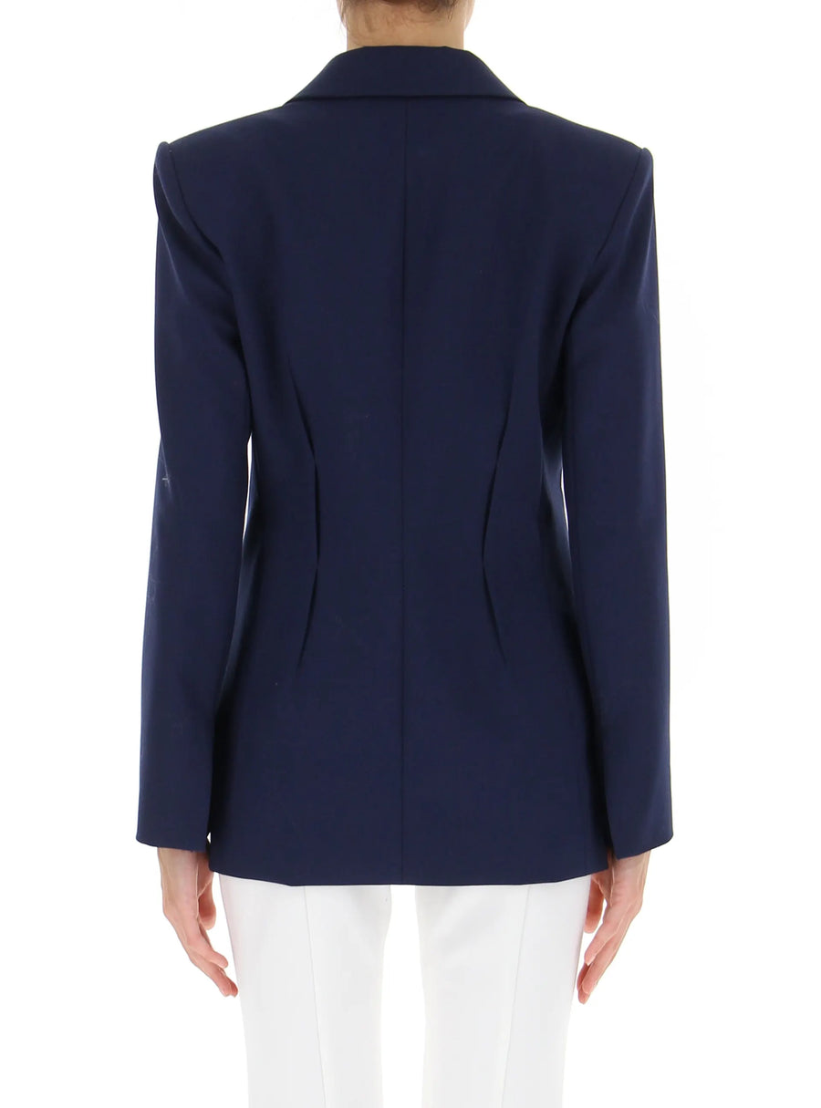 W3-2S1473 Blazer Misto Lana Blu