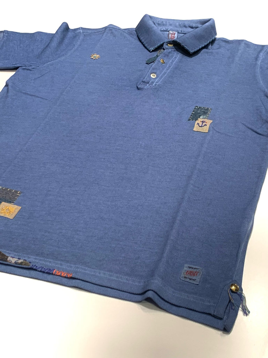 S4-RICKY381 Polo Ricamata Denim Man