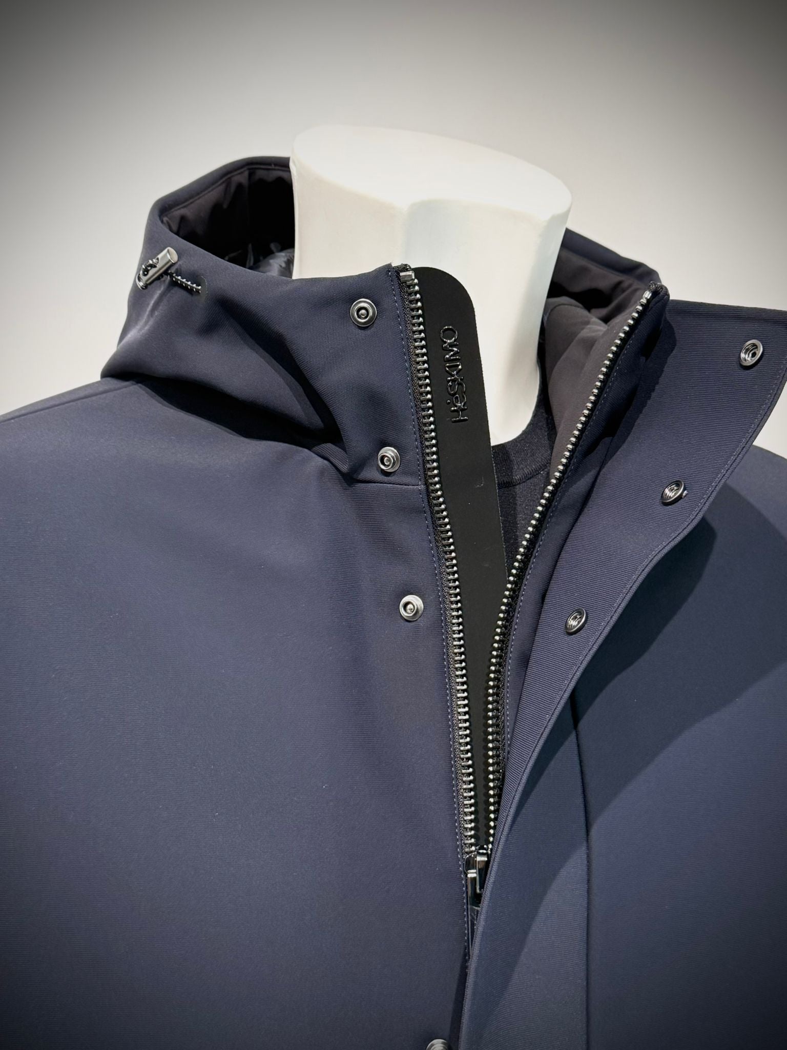 W5-0015 FROST Parka Tech Lungo Cappuccio Blu Man